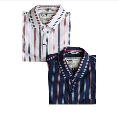 duff (1589) men 100% cotton casual striped shirts ( multicolor)